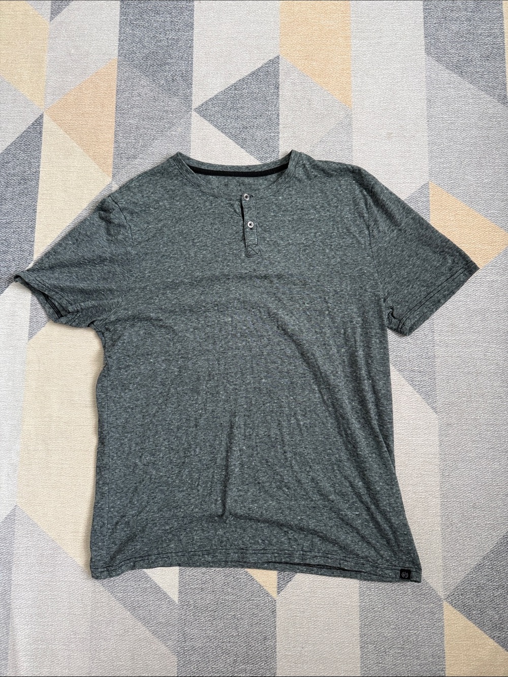 Threads 4 Thought Men's Short Sleeve Henley T-Shirt - Dark Heather Gray
